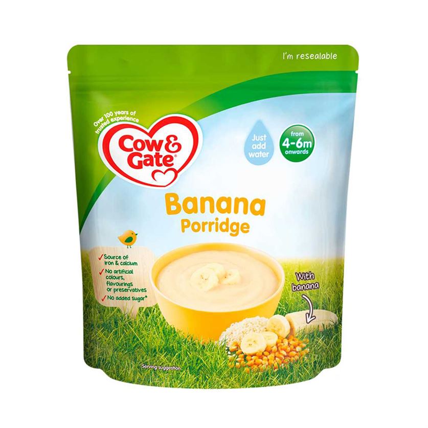 Cow & Gate Baby Porridge with Banana - 4 to 6months, 125gms