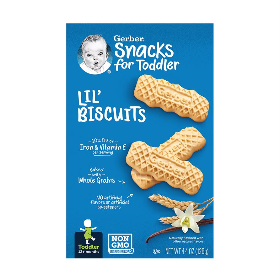 GERBER Lil biscuits - naturally flavored baby snacks - 126g - 12 months +