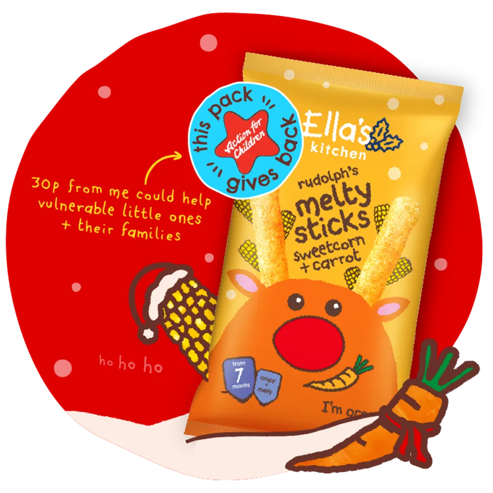 Ella's Kitchen Organic Melty Sticks with Sweetcorn, Carrot for Babies - 7+months
