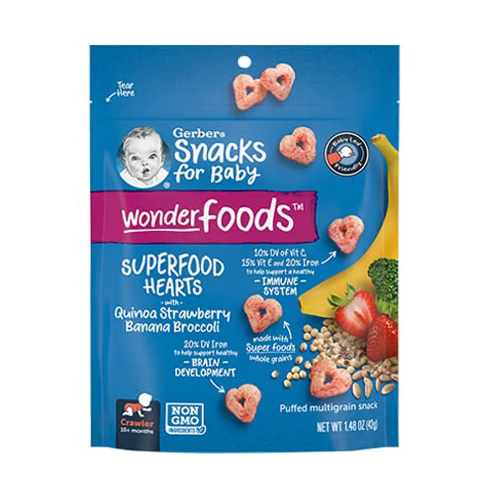 Buy Gerber Super Food Hearts with Quinoa, Strawberry, Banana & Broccoli in India at uyyaala.com