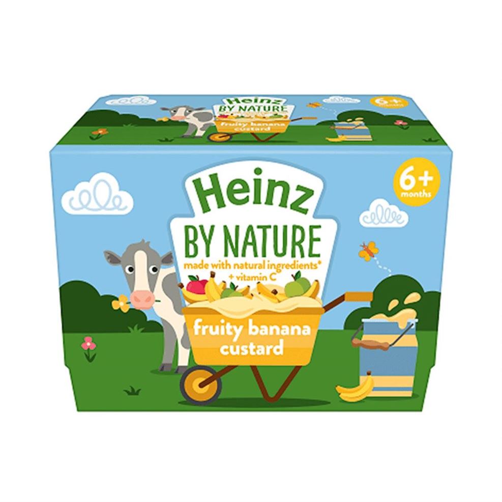 Heinz By Nature Fruity Banana Custard Blend For Babies - 100g, Pack of 4 - 6 Months+