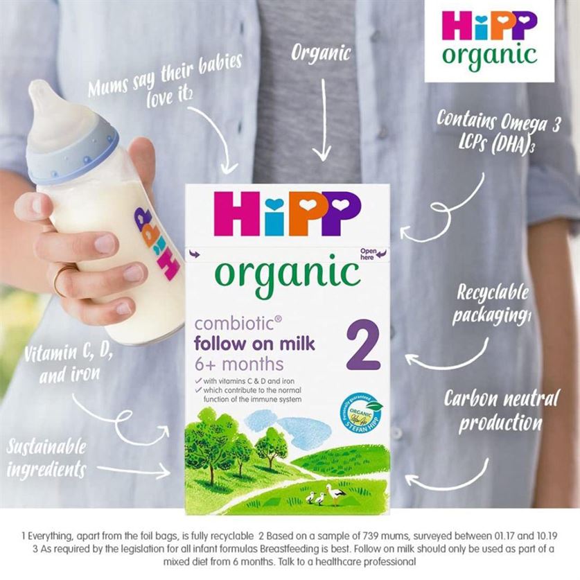 Hipp Organic Combiotic Follow On Baby Milk Formula, Stage 2 - 800gms, 6+m