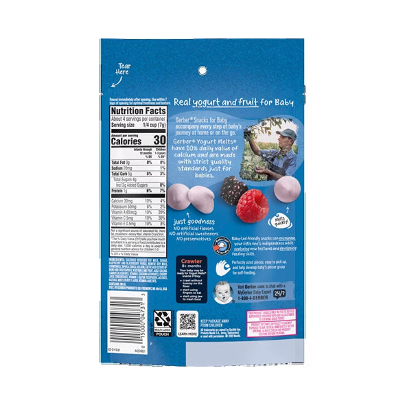 GERBER Yogurt Melts - Mixed Berries naturally Flavored Snack for Babies - 28g, 8 months +