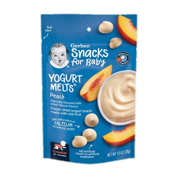 Gerber Yogurt Melts with Peach Baby Snack - 28gms, 8+months