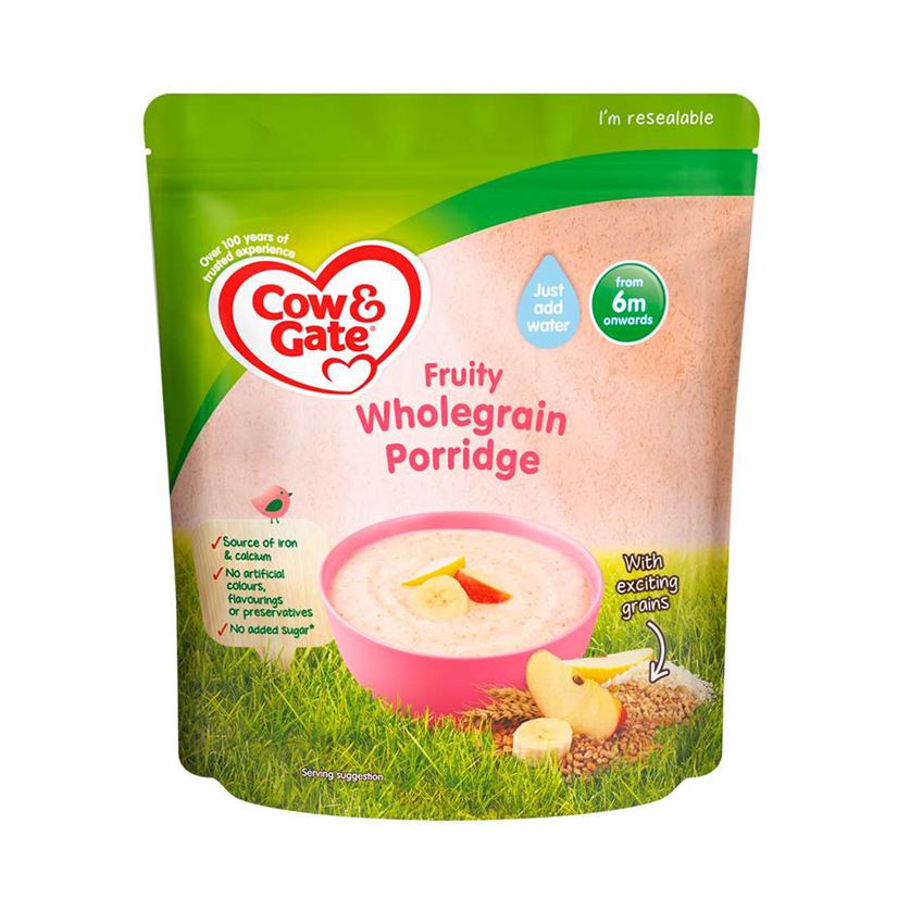 Cow & Gate Wholegrain Baby Porridge with Fruity, 6+months, 125gms