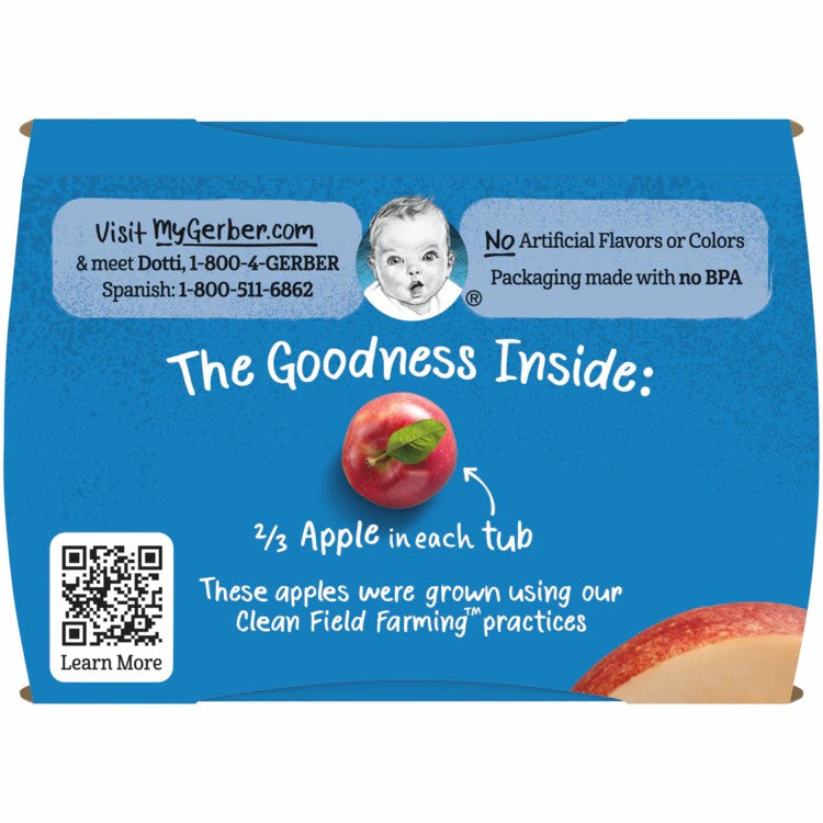 GERBER Puree 2nd Food Apple Flavored Snack For Babies, 2 Pack (113g each) - Sitter - Pack of 2