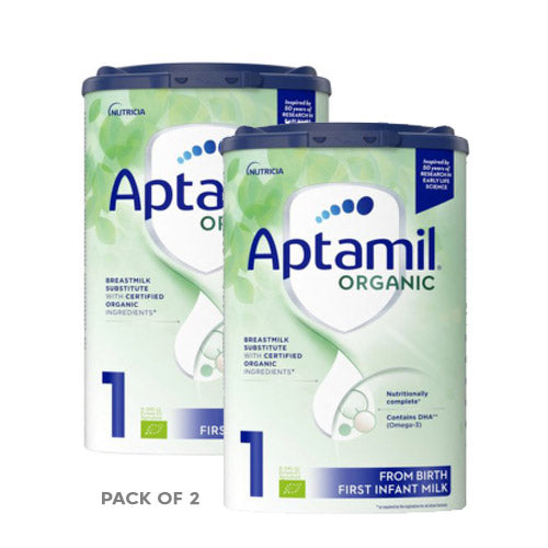 Nutricia Aptamil Organic First Infant Baby Milk Formula, 0 - 6months - 800gms (Pack of 2)