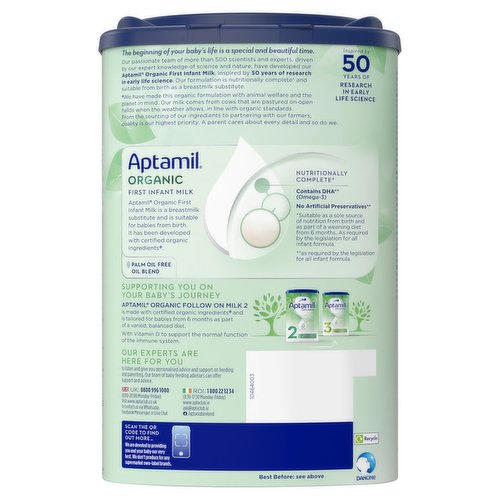 Buy Nutricia Aptamil Organic First Infant Milk - 800g Online in India