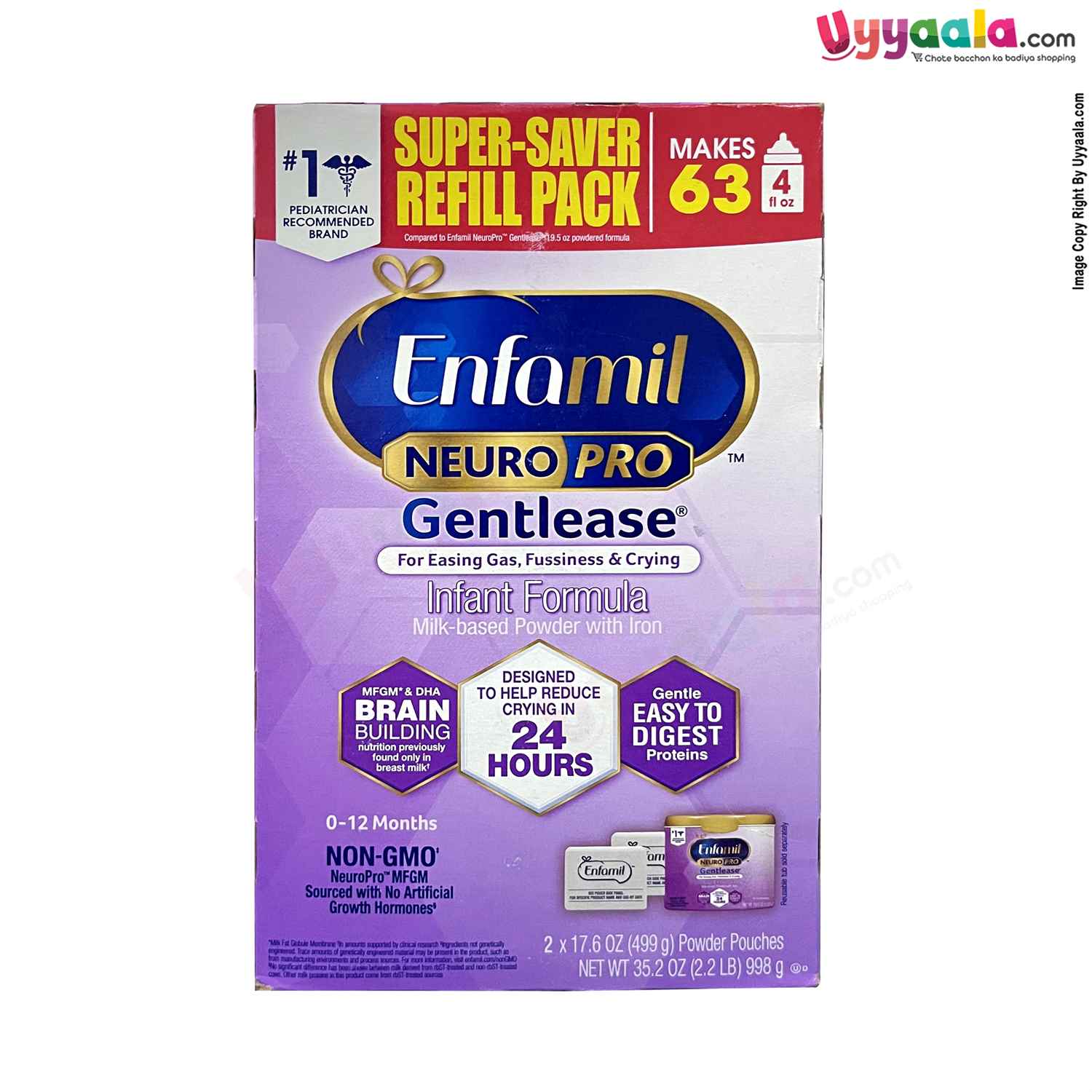 Buy Enfamil Neuro Pro Gentlease Infant Baby Milk Formula - 998gms (Refill Pack) Online in India at uyyaala.com