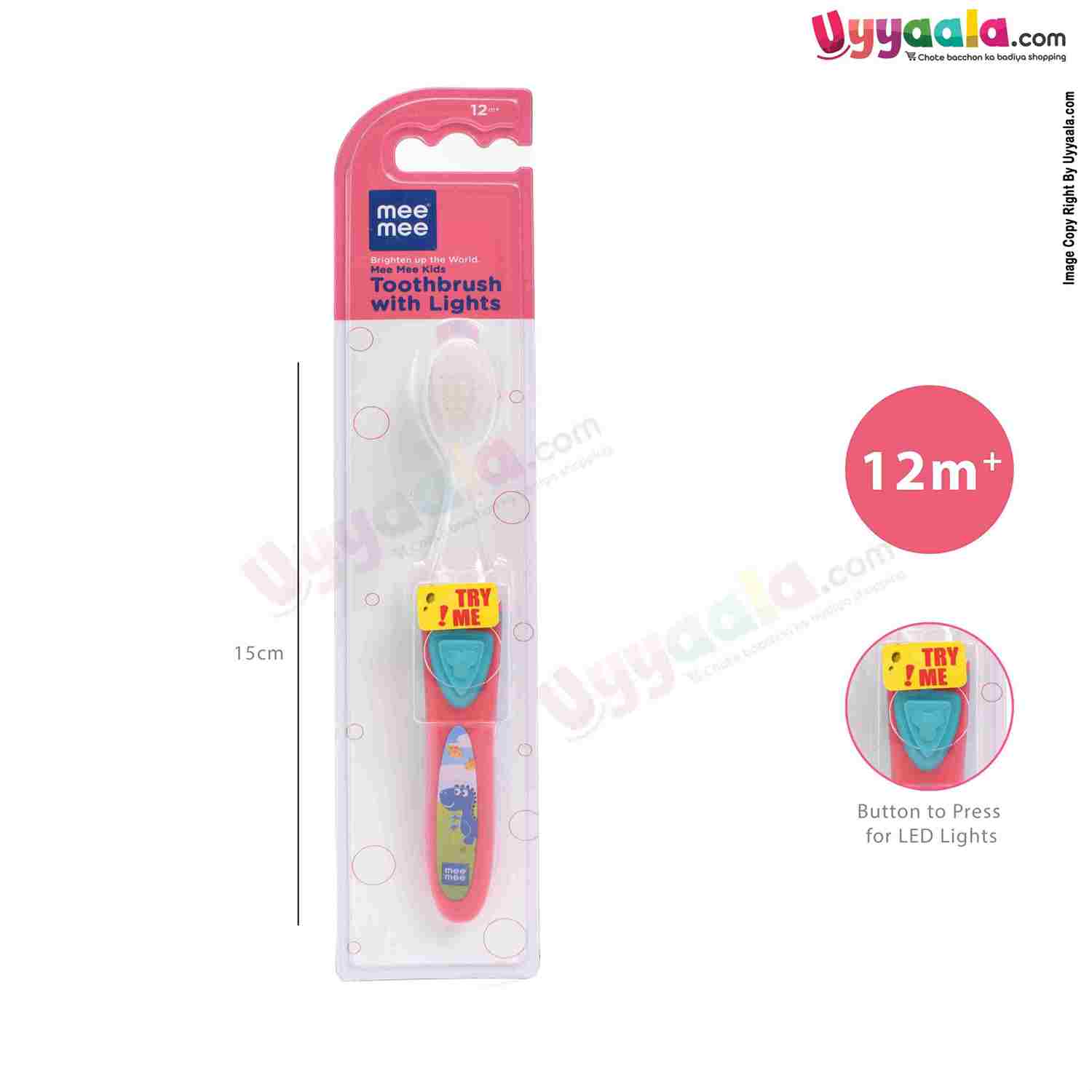 MEE MEE Extra soft Kids Toothbrush With Multiple colour Lights, 12m+ age, Red