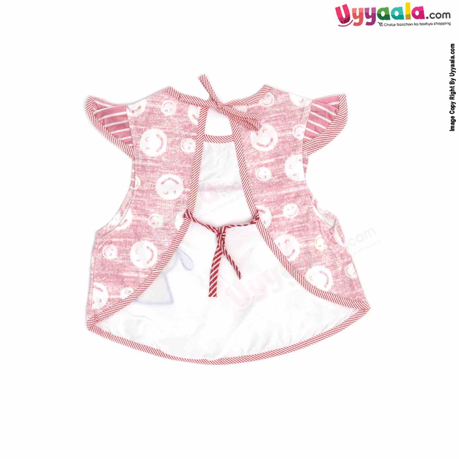 Baby Feeding Bib with one side Velvet & other side PVC Coating, Back Tieing Frock Model