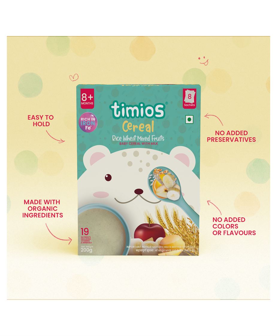 Timios Rice Wheat Mixed Fruits Cereals for your Baby - 200g
