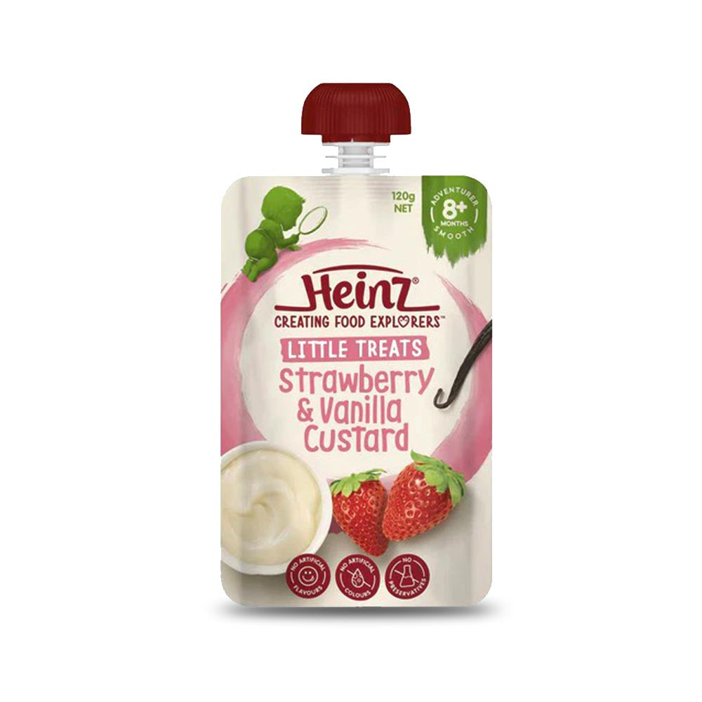 HEINZ Puree For Babies - Strawberry & Vanilla Custard, 8m+ 120g