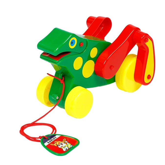 Prince Frog Pull Along Toy with sound for Kids 1+Y Age - Green