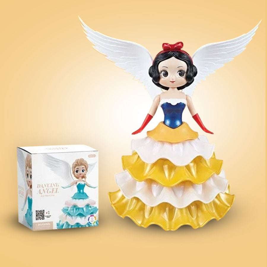 Dancing Angel Battery operated Toy with Lights, Music & Flapping Wings - Yellow & White, 4+Years