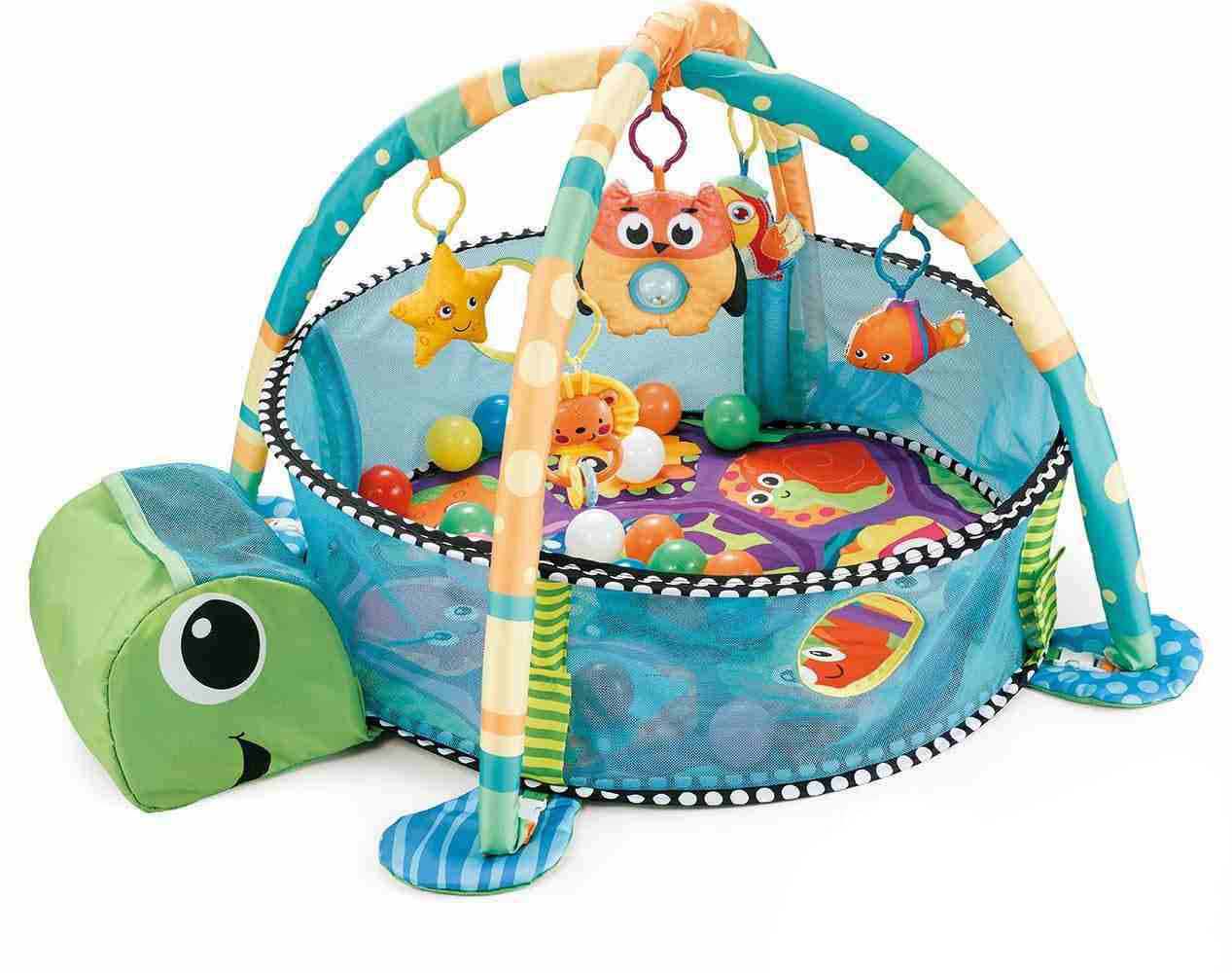 R FOR RABBIT First Play Turtle Face Play Gym for 2 Month Plus Babies,Multi-Color