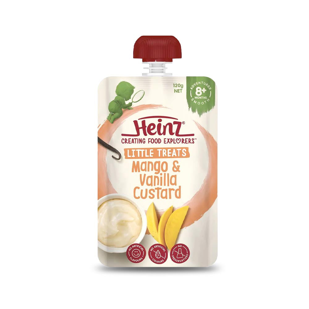 Buy Heinz Puree for Babies in Mango & Vanilla Custard flavour - 120gms Online in India at uyyaala.com