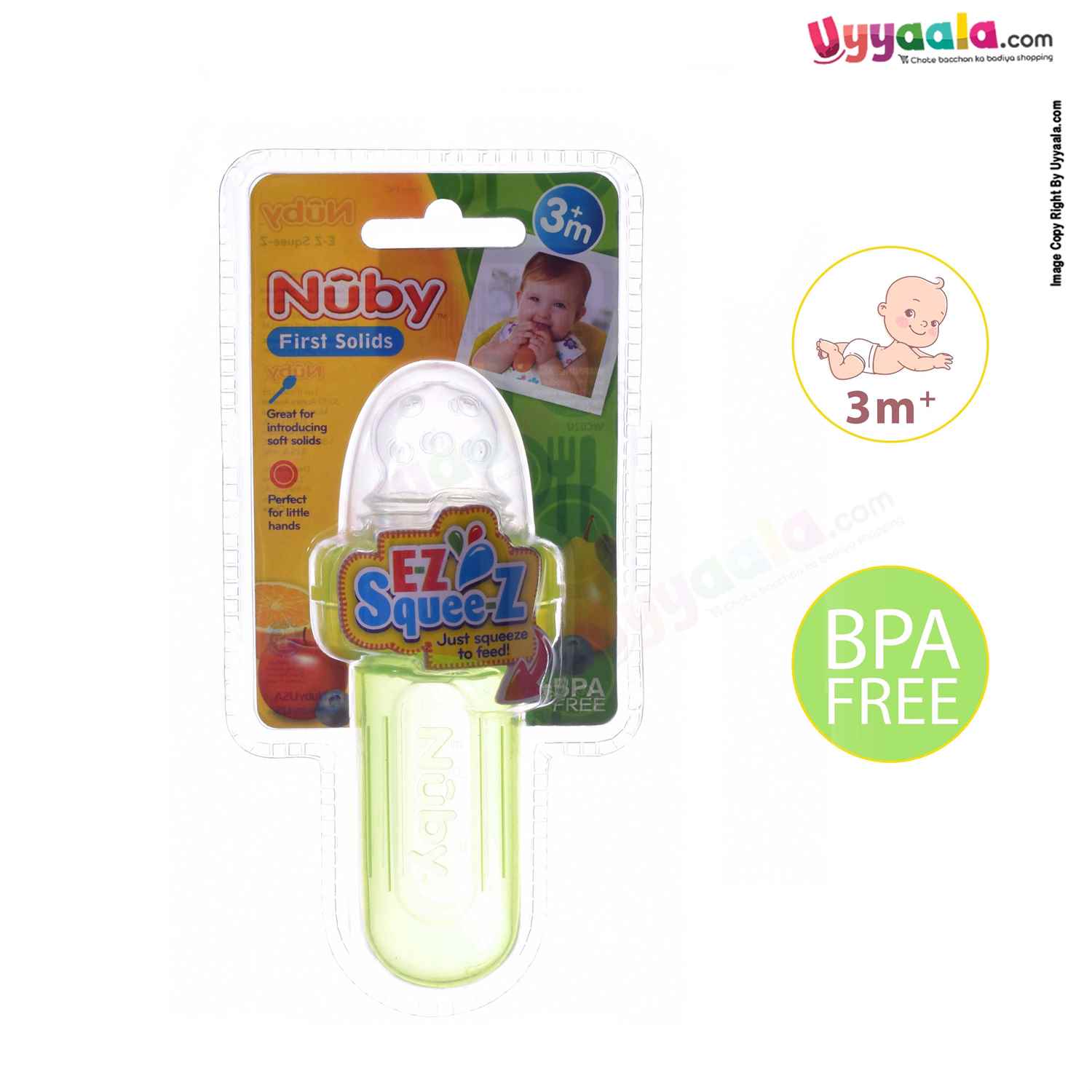 NUBY First solids, squeezy food feeder for babies - 3+m
