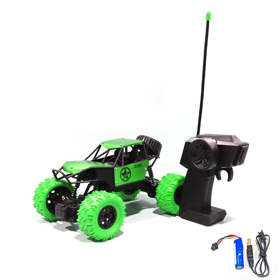 Rock Crawler Remote Control Buggy With Metal Body For Kids - 4+y, Green