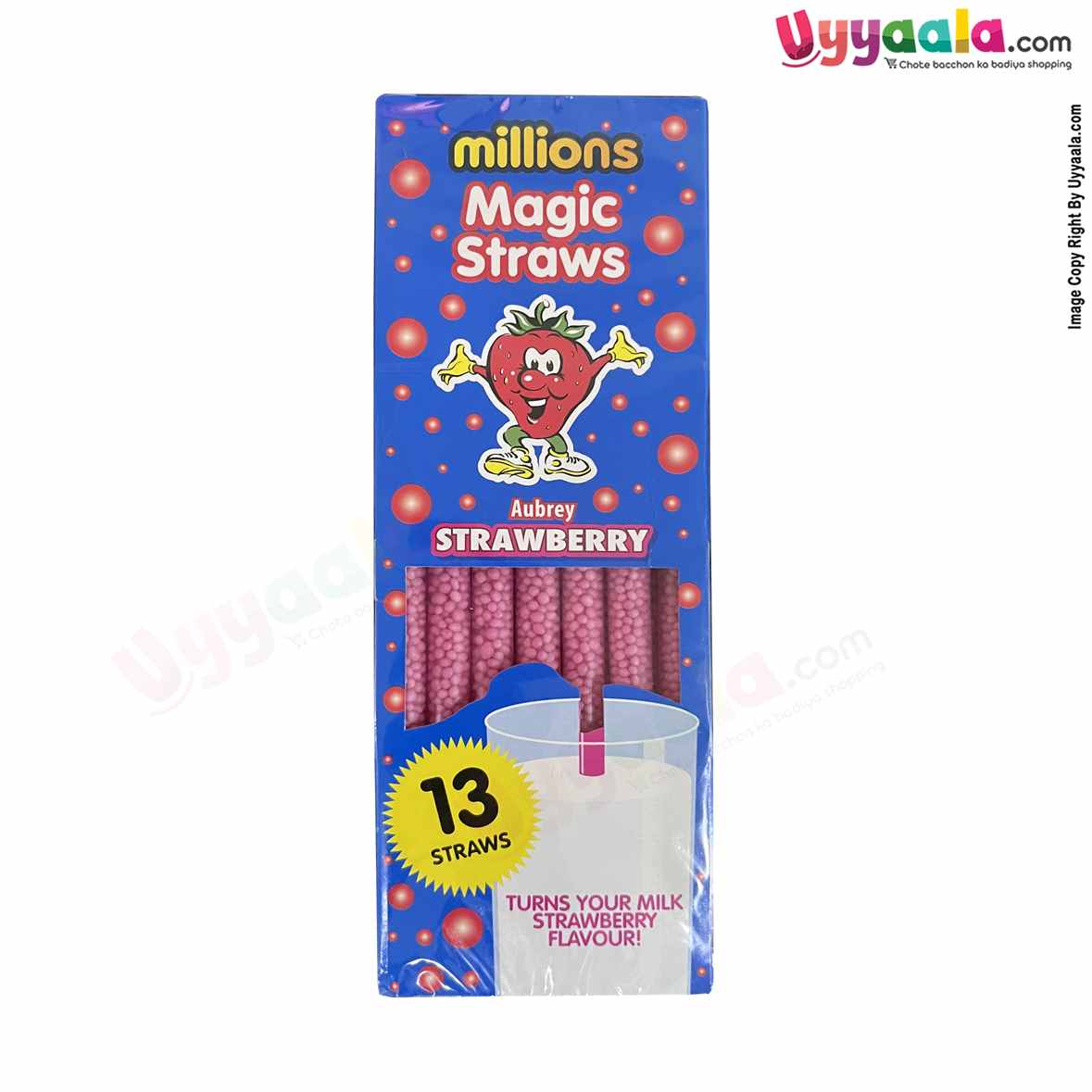 Millions Strawberry Flavoured Magic Straws - pack of 13, 3Y+