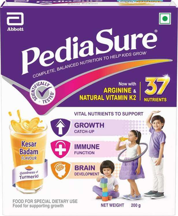ABBOTT Pediasure Complete Balanced Nutrition to Help Kids Grow Box Nutrition Drink (Refill Pack), Kesar Badam Flavour