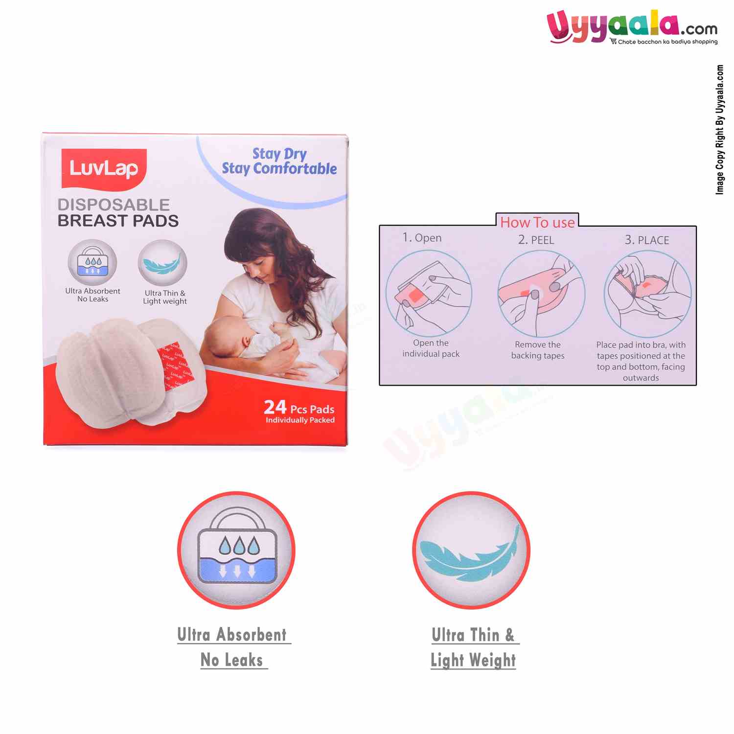 LUVLAP Disposable Breast Pads - 24pcs