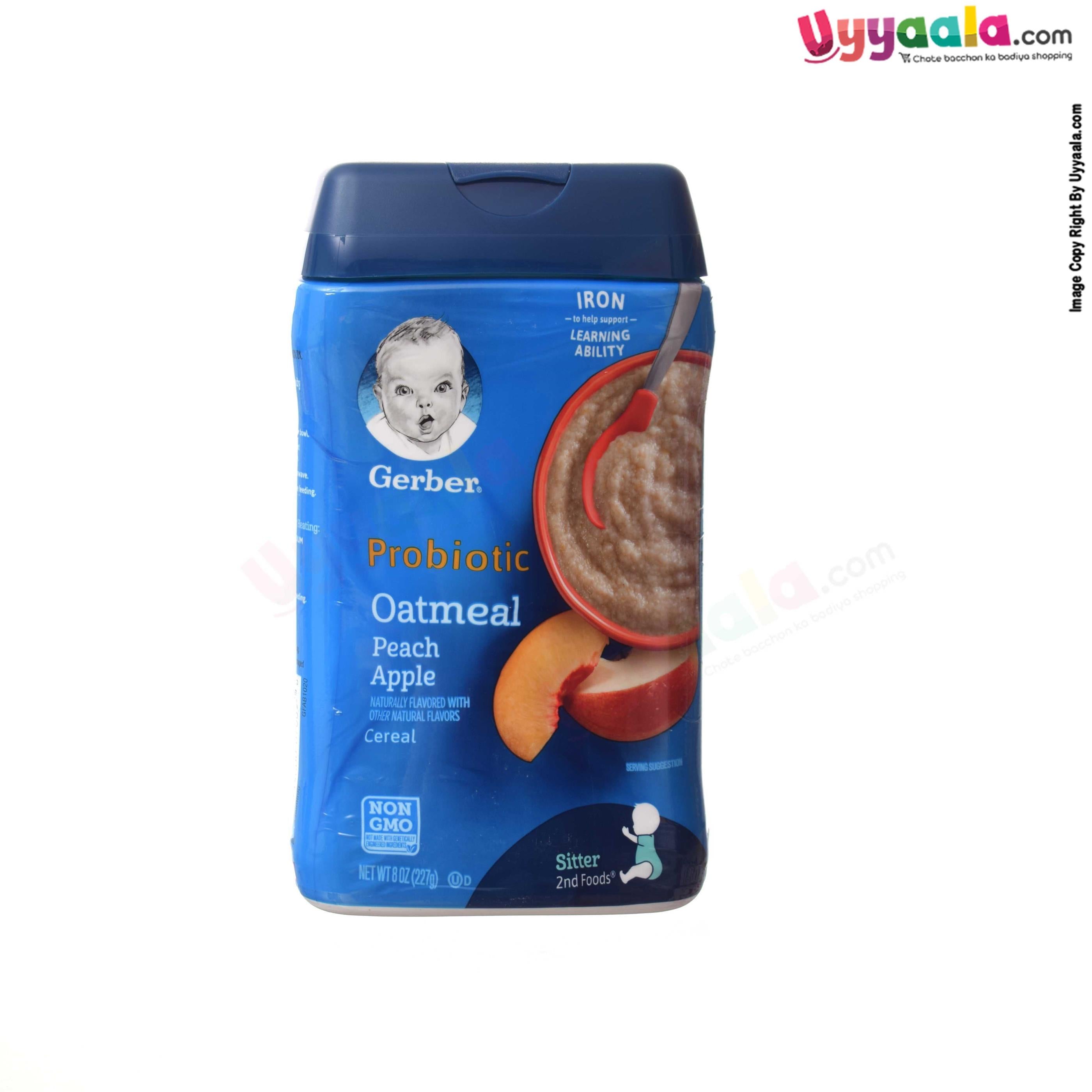 Buy Gerber Probiotic Oatmeal Cereal with Peach & Apple - 227gms Online in India at uyyaala.com