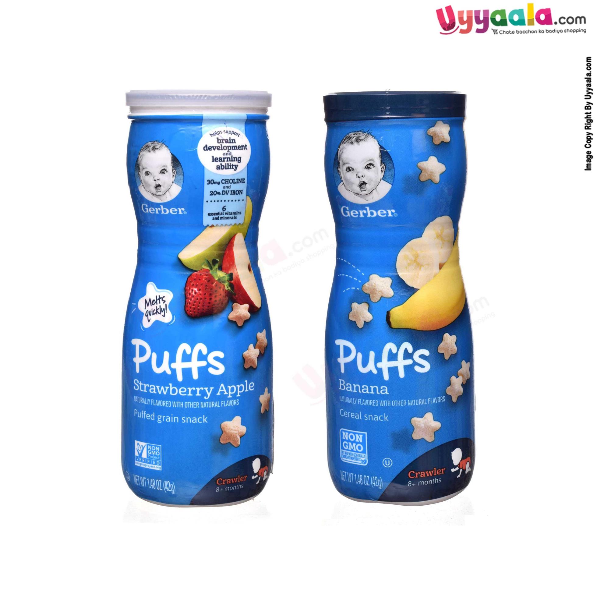 GERBER Puffs - strawberry apple & banana, naturally flavored baby snacks