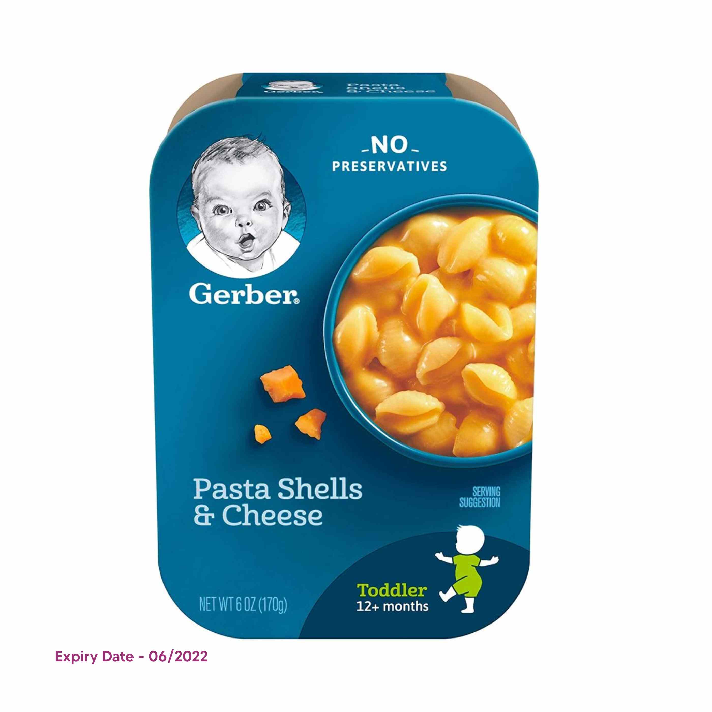 GERBER Pasta Shells & Cheese - 170g - 12 months +