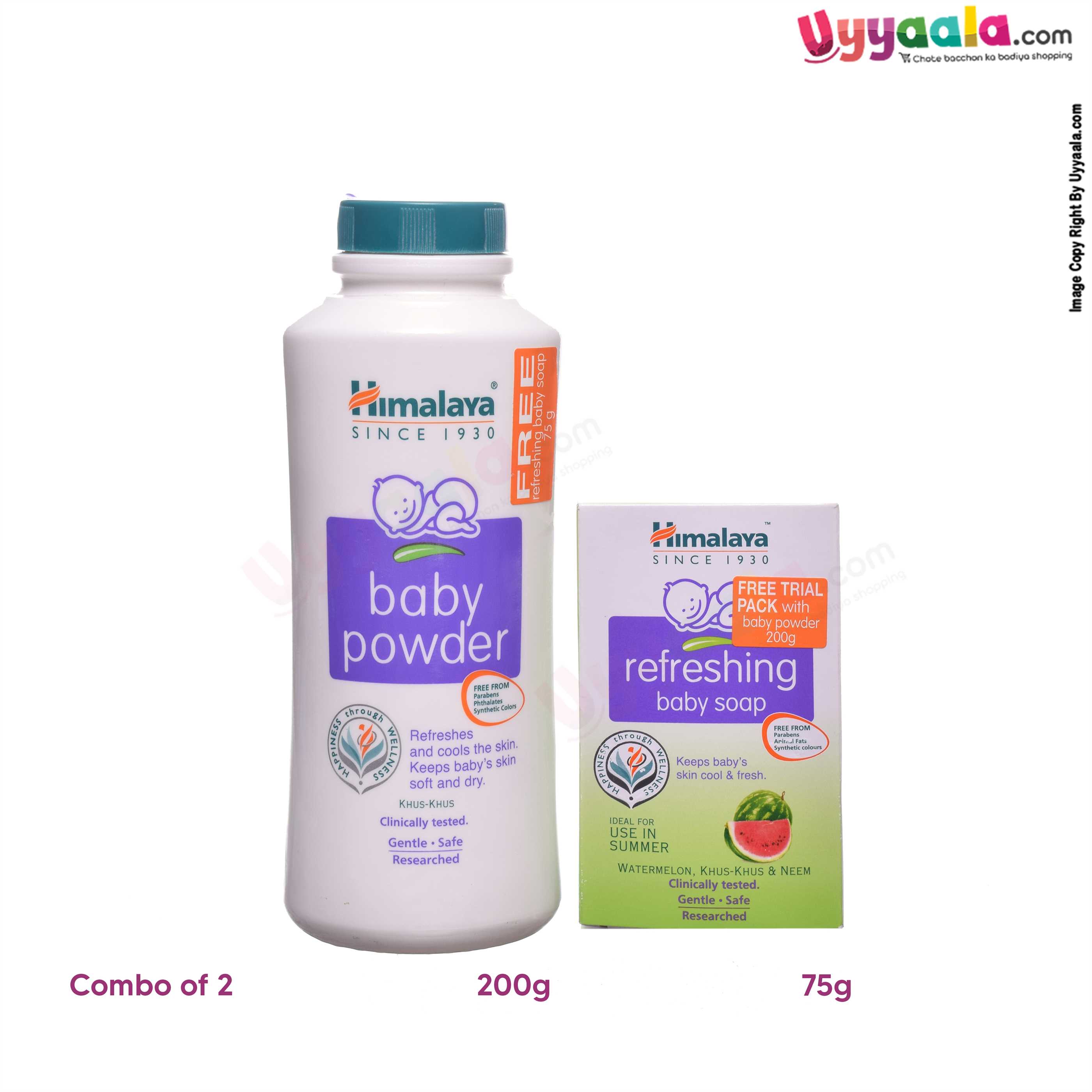 HIMALAYA Baby powder 200g with free Refreshing baby soap