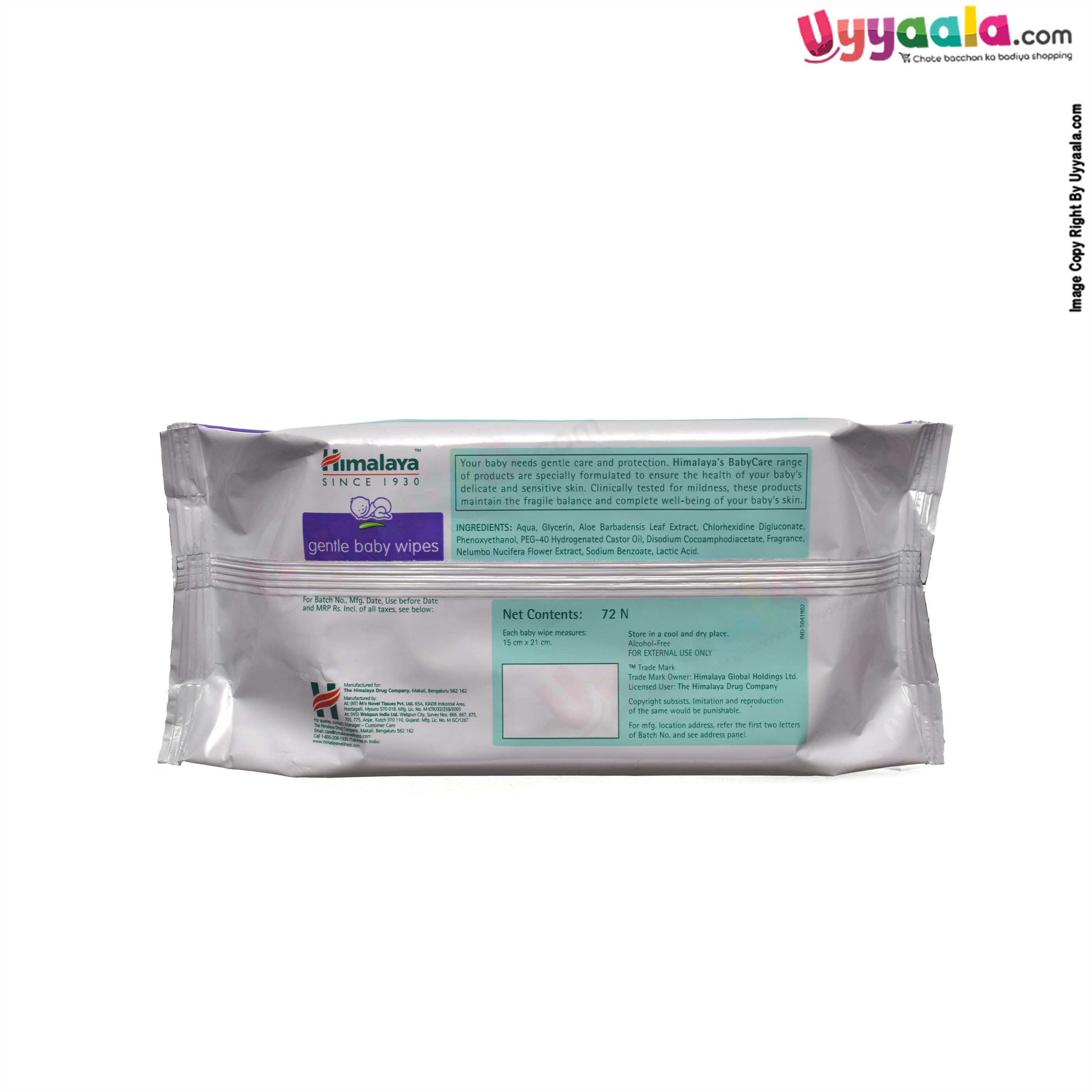 HIMALAYA Gentle baby wipes for normal skin - 72pcs