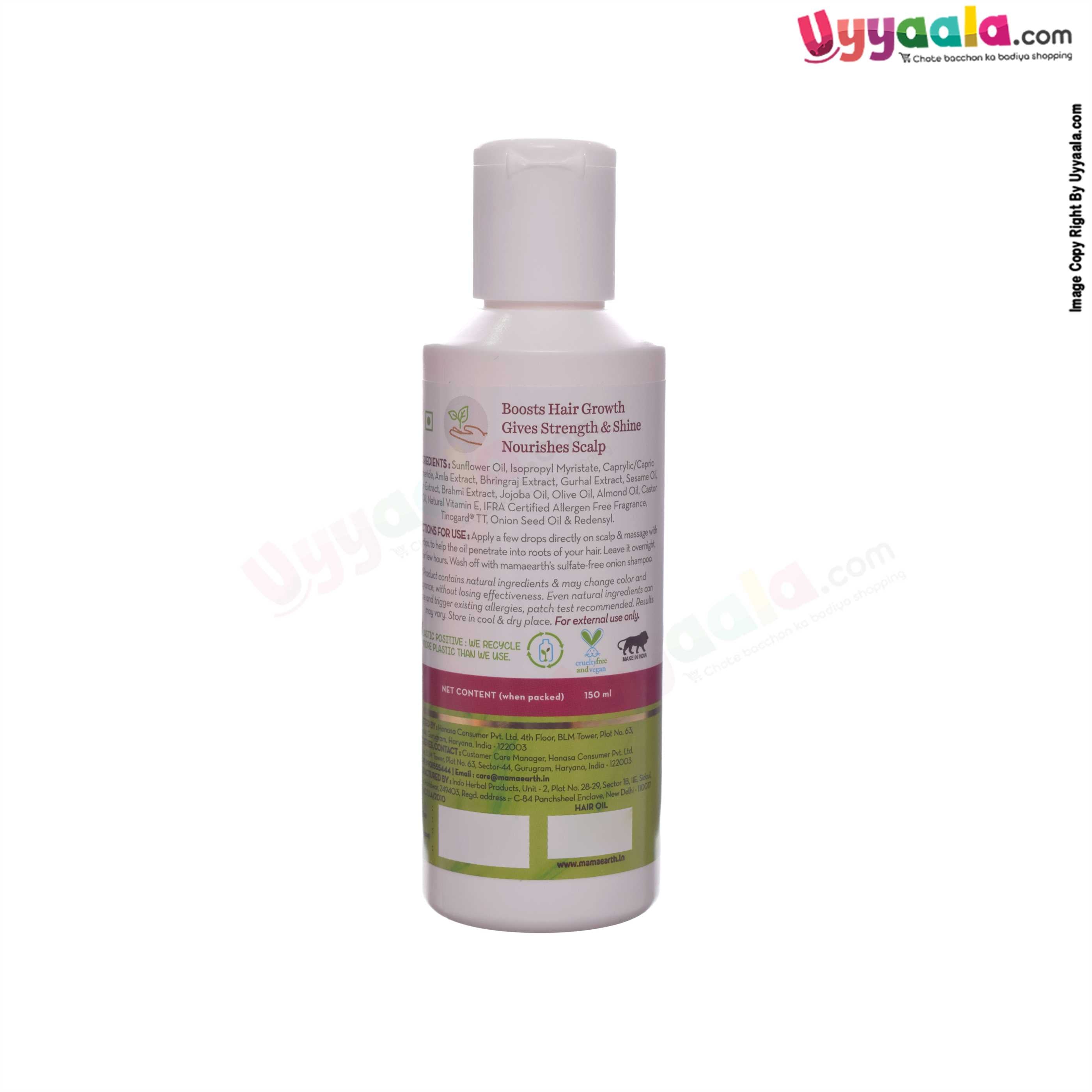 MAMAEARTH Onion hair oil - onion oil & redensyl for hairfall control - 150 ml