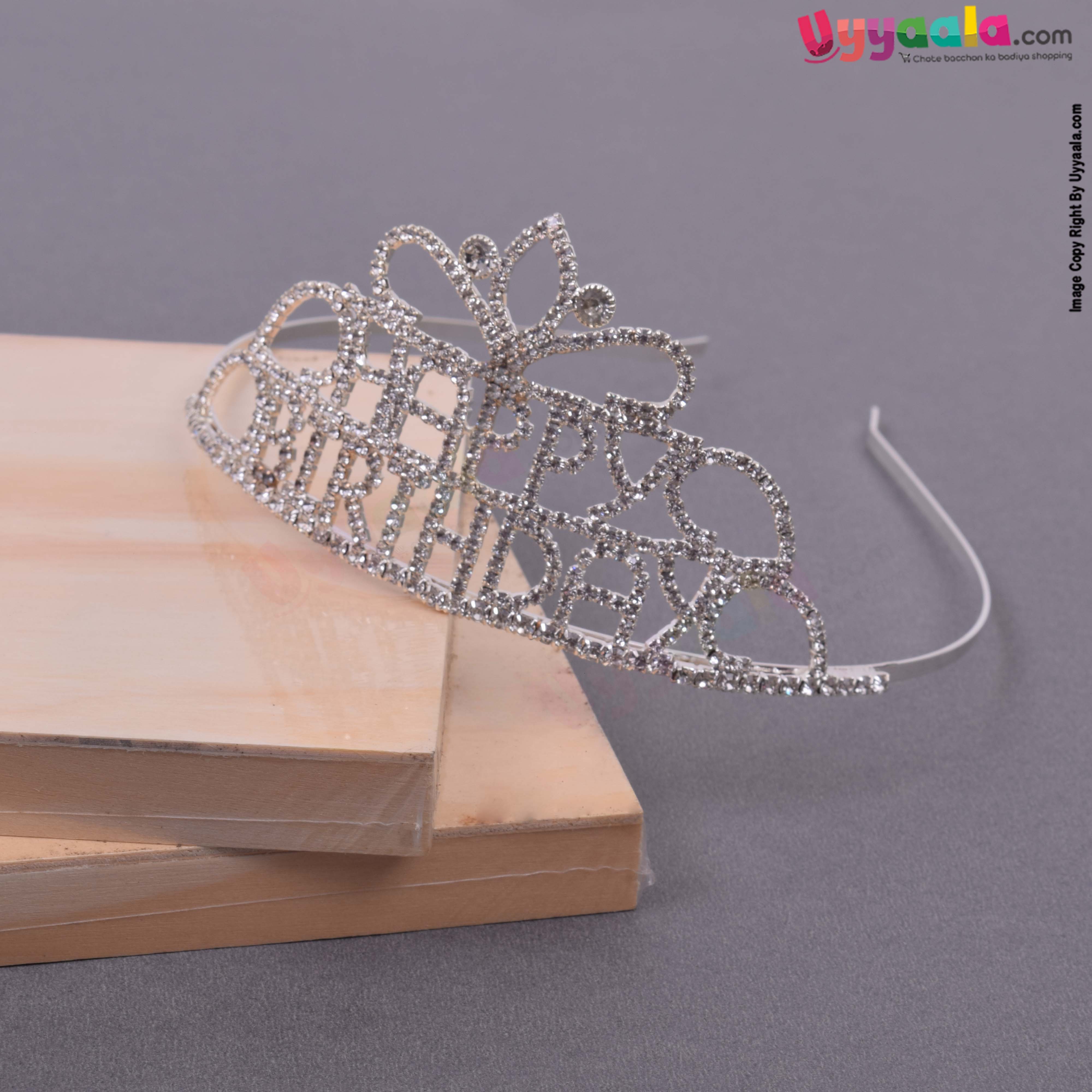 Happy birth day fancy metal hair band crown for kids