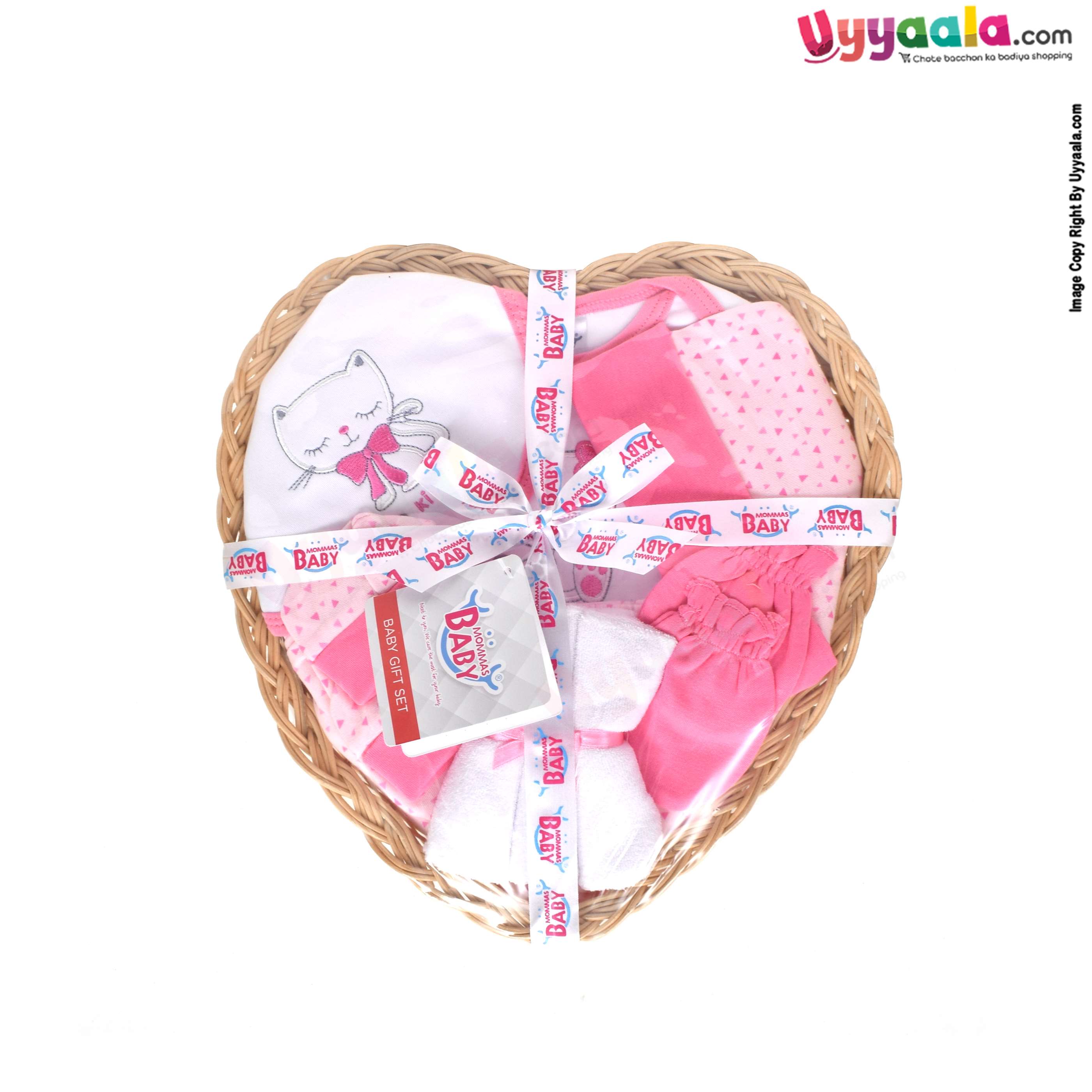 MOMMAS BABY dressing gift set, 10 pcs - pink, 0 - 10 m
