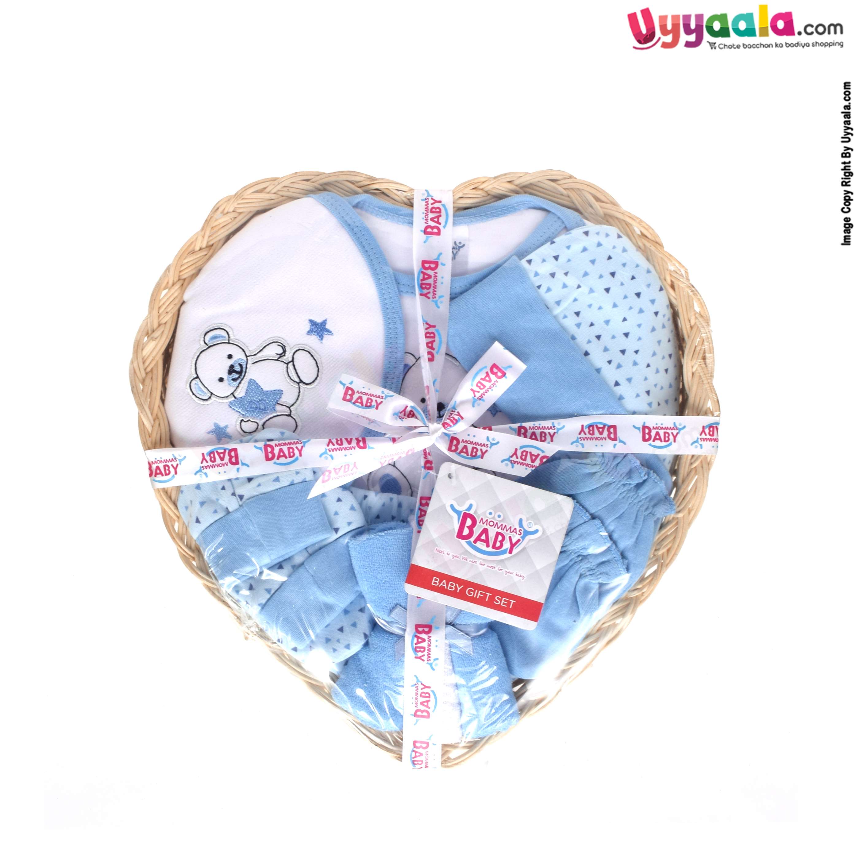 MOMMAS BABY dressing gift set, 10 pcs - blue, 0 - 10 m