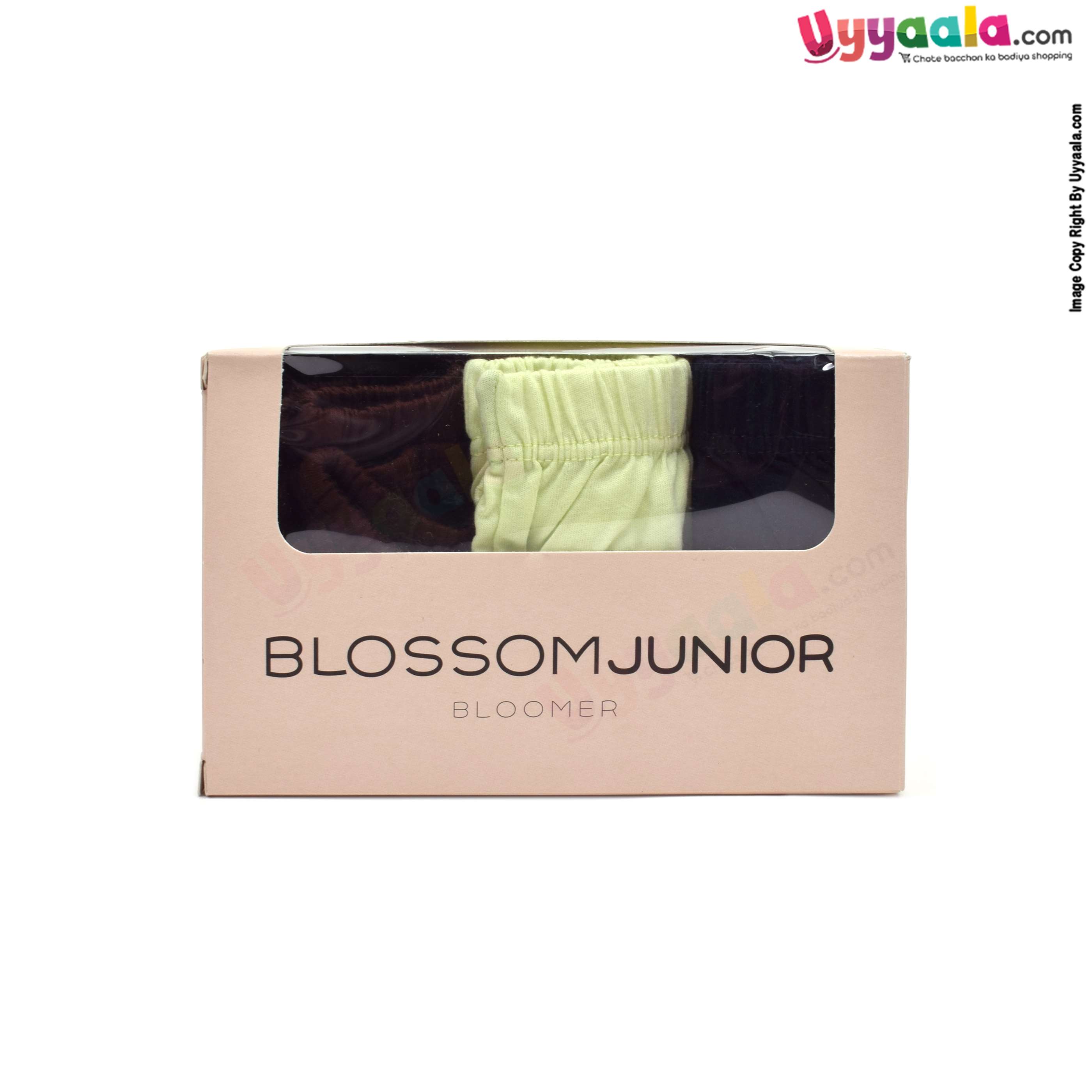 BLOSSOM JUNIOR Bloomer, premium cotton for girls, pack of 3 - multicolor, 4 - 6 years