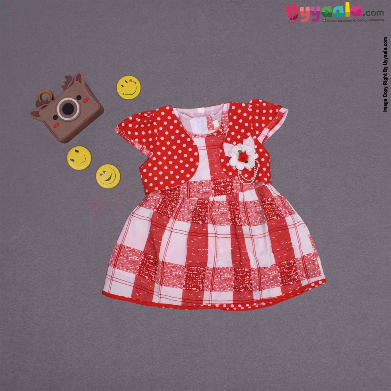 Cotton sleeveless party wear frock for baby girl