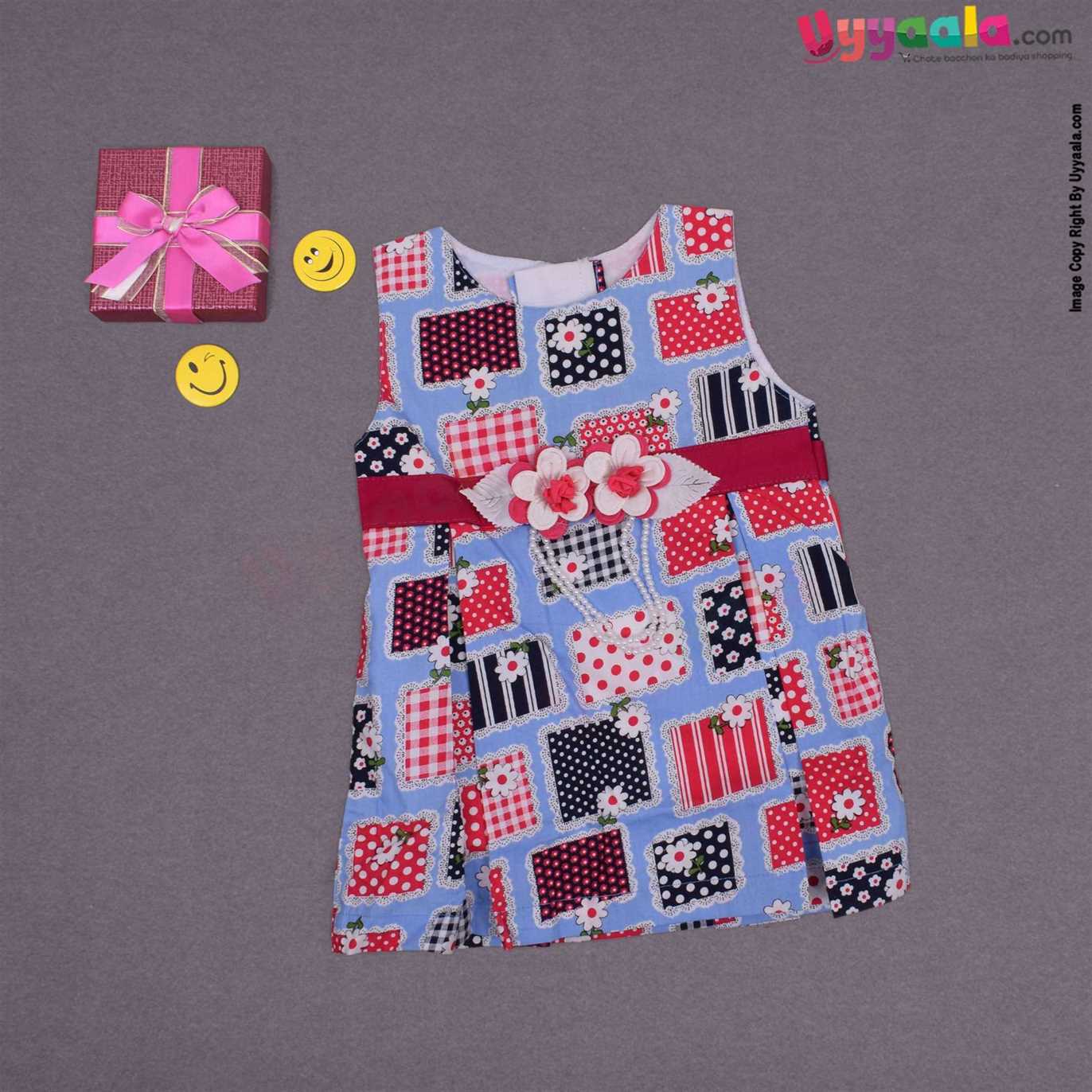 Cotton sleeveless party wear frock for baby gir