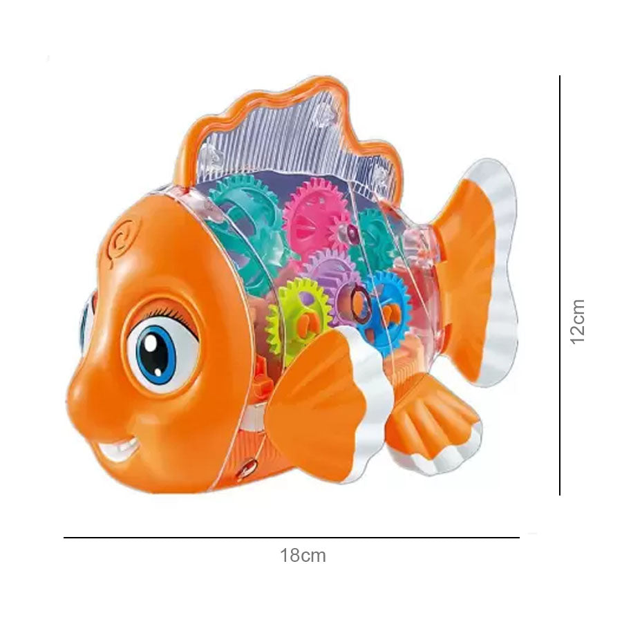 Gear Fish Mechanical Gear Structure Toy for Kids ,3+Years Age - Orange