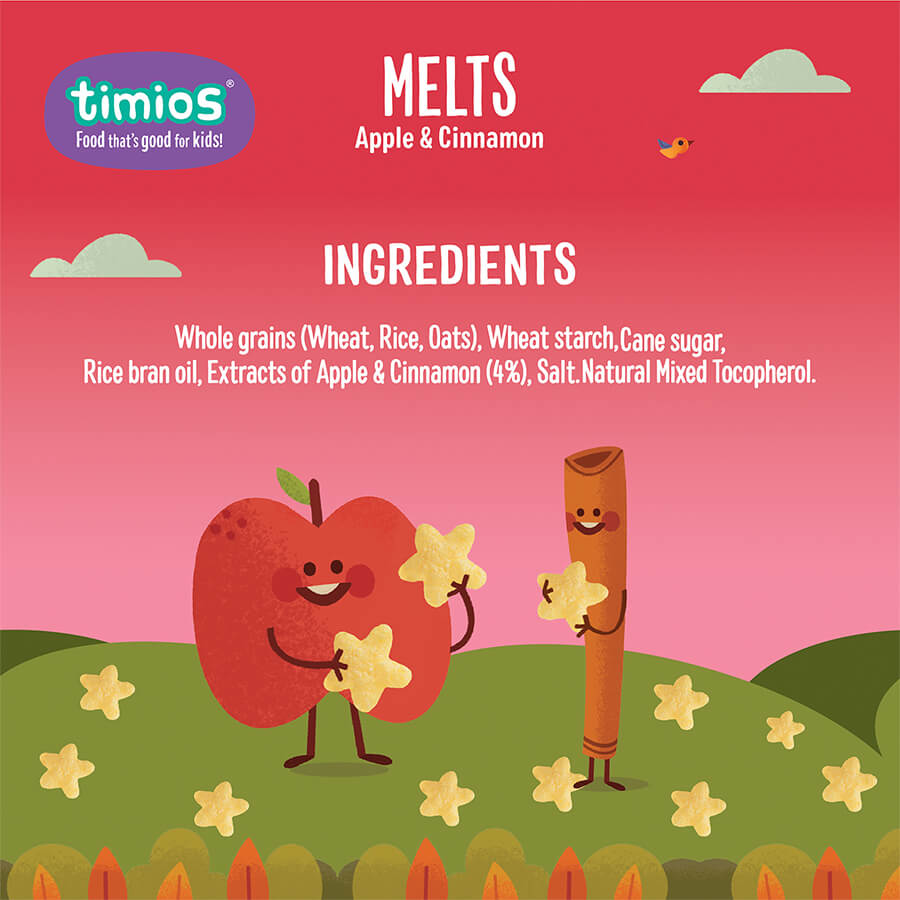 Buy Timios Melts - Apple & Cinnamon flavored Puff Snacks for your Baby - 50gms Online in India at uyyaala.com