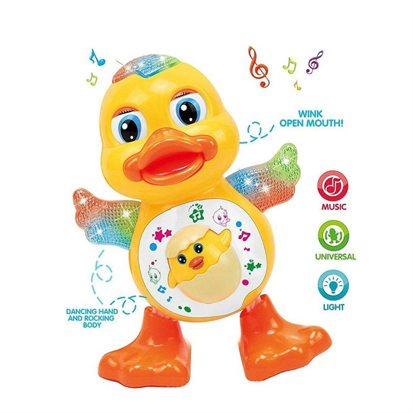 Dancing Duck Battery Operated Toy With Lights & Music - 3+Y, Yellow
