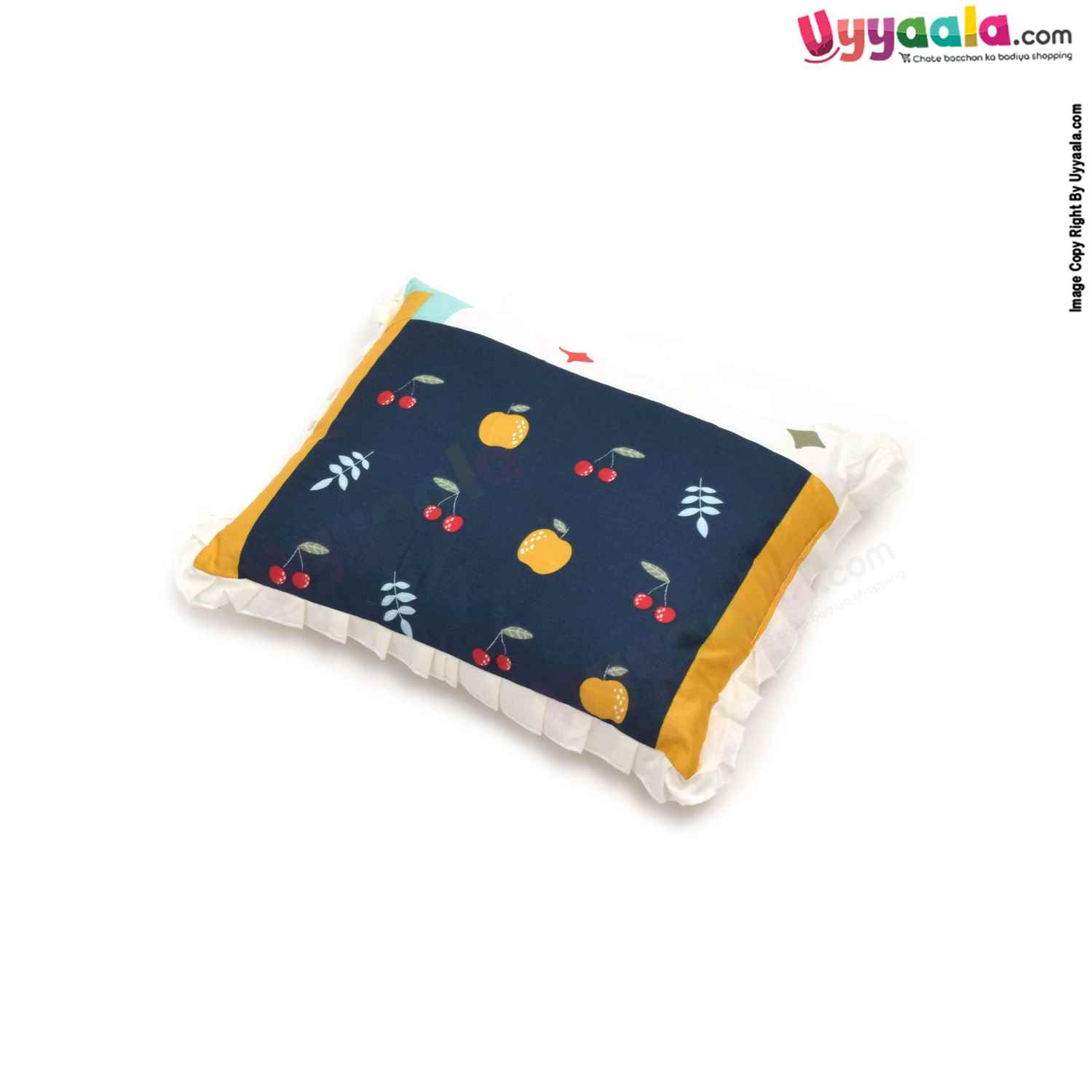 Baby Cotton Pillow with Fruits & Leaves Print