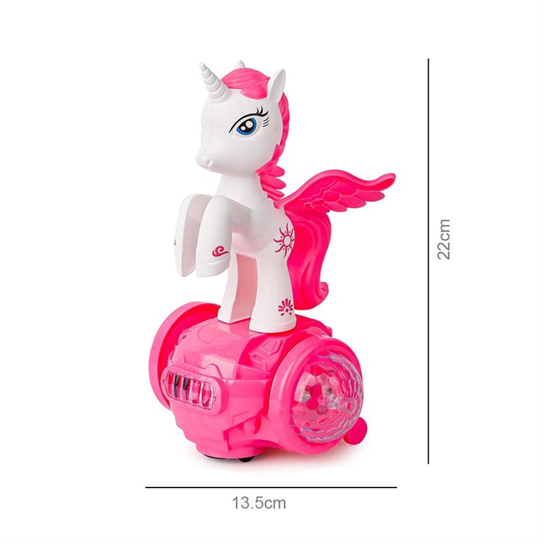 Unicorn Battery Operated Toy With 5d Lights & Music 3+Y Age - White
