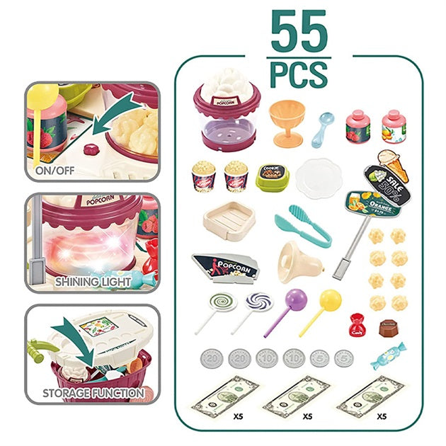 Home Popcorn Car Set for Babies - 55 pcs, Multi Color, 3+Y age