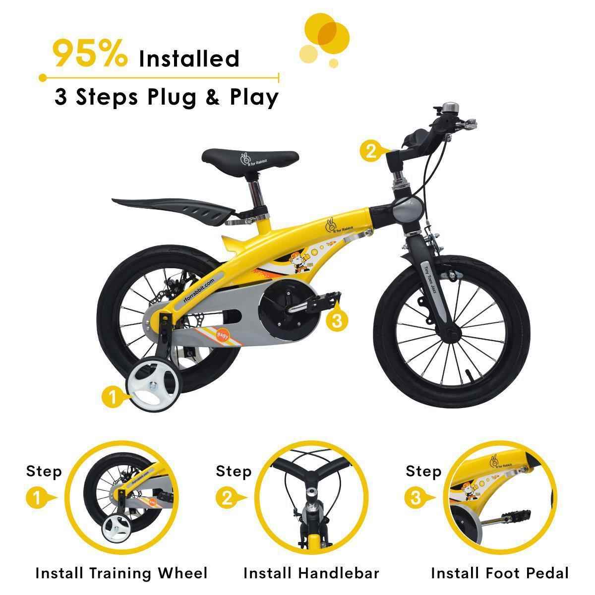 R FOR RABBIT Tiny Toes Jazz Bicycle- Smart Plug and Play Cycle for Kids for 4 Years to 7 Years(16 inch/T)