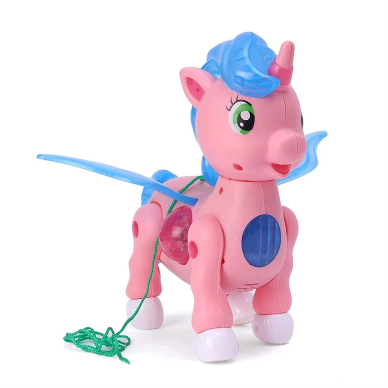 Pet Electric Unicorn Battery Operated Toy With Lights & Music 3+Y Age - Pink