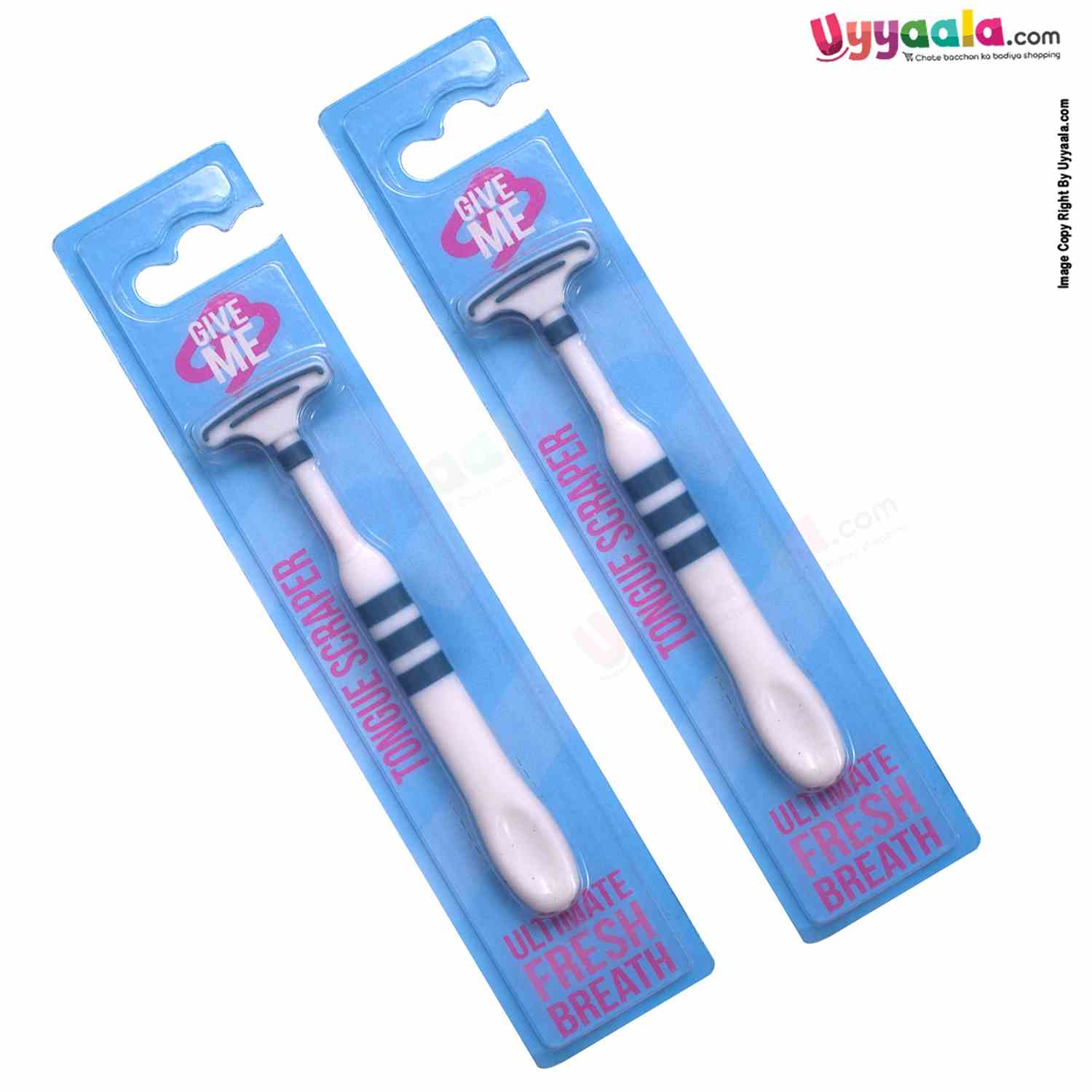 GIVE ME baby Tongue Scraper for Fresh Breath Pack of 2, 10+m age - White, Green