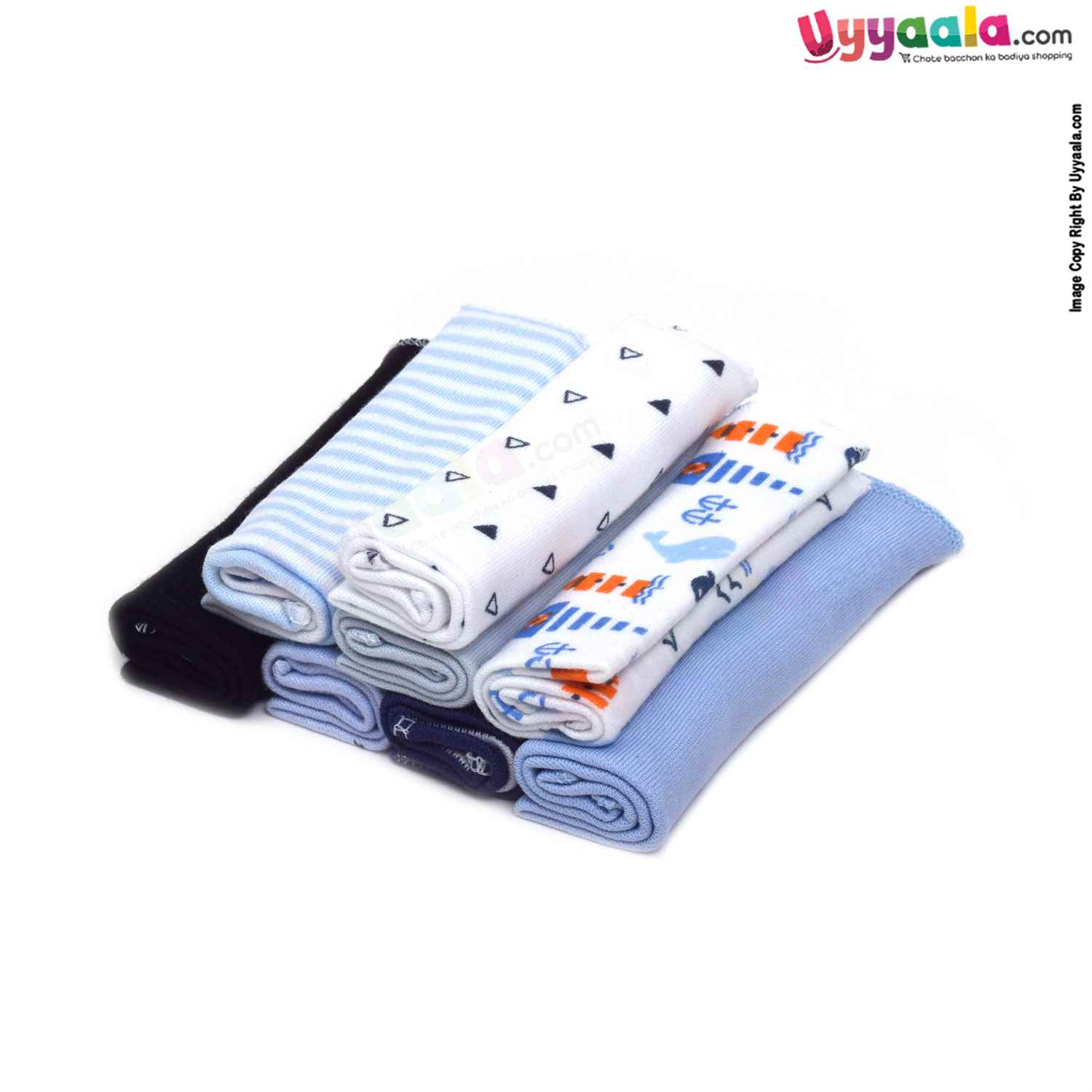 GERBER Baby Washcloths Premium Quality Hosiery Cotton (Napkins) Pack of 8, Assorted Prints, 0m+