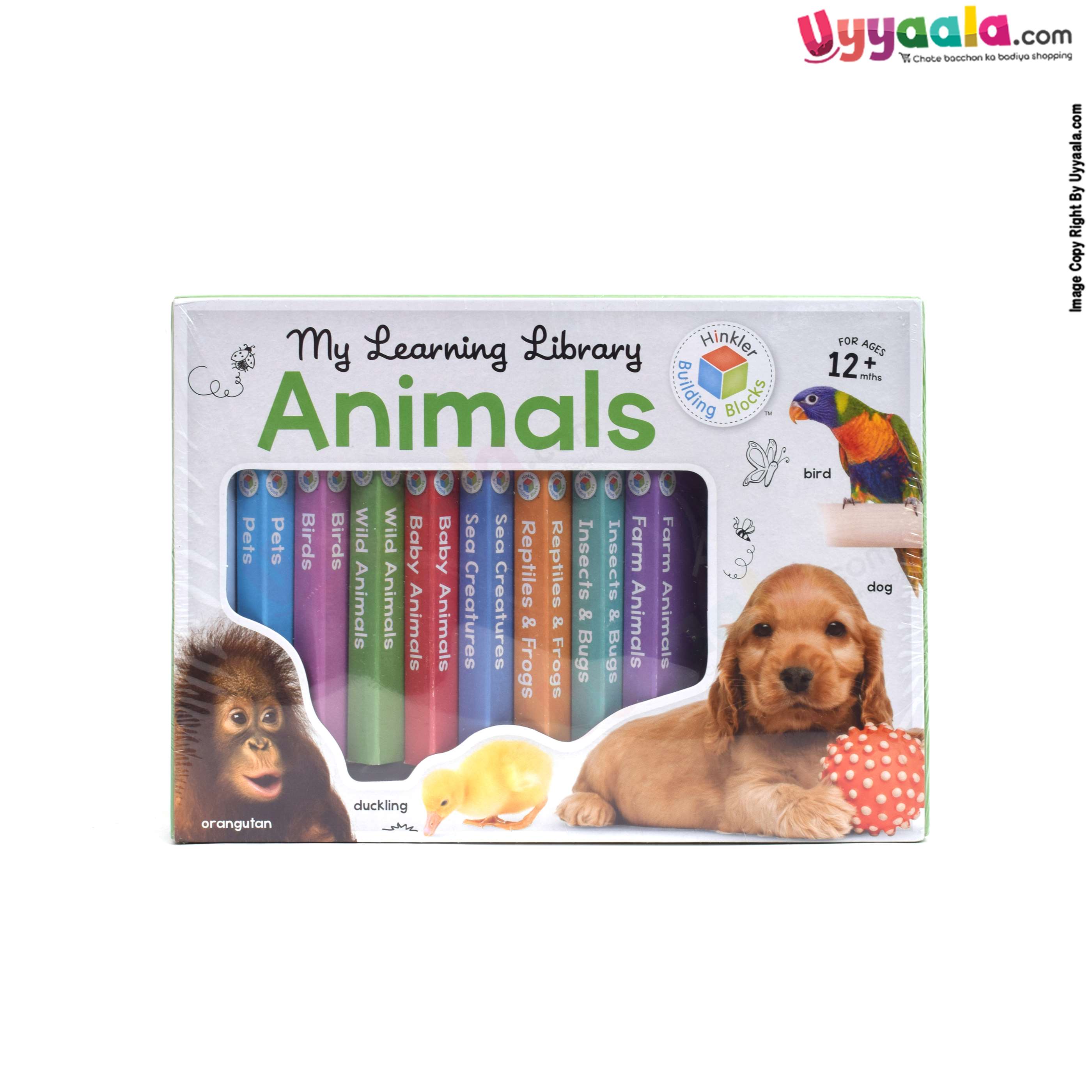 HINKLER Building blocks, my learning library - animals, pack of 8 - 8 volumes, 12 + months