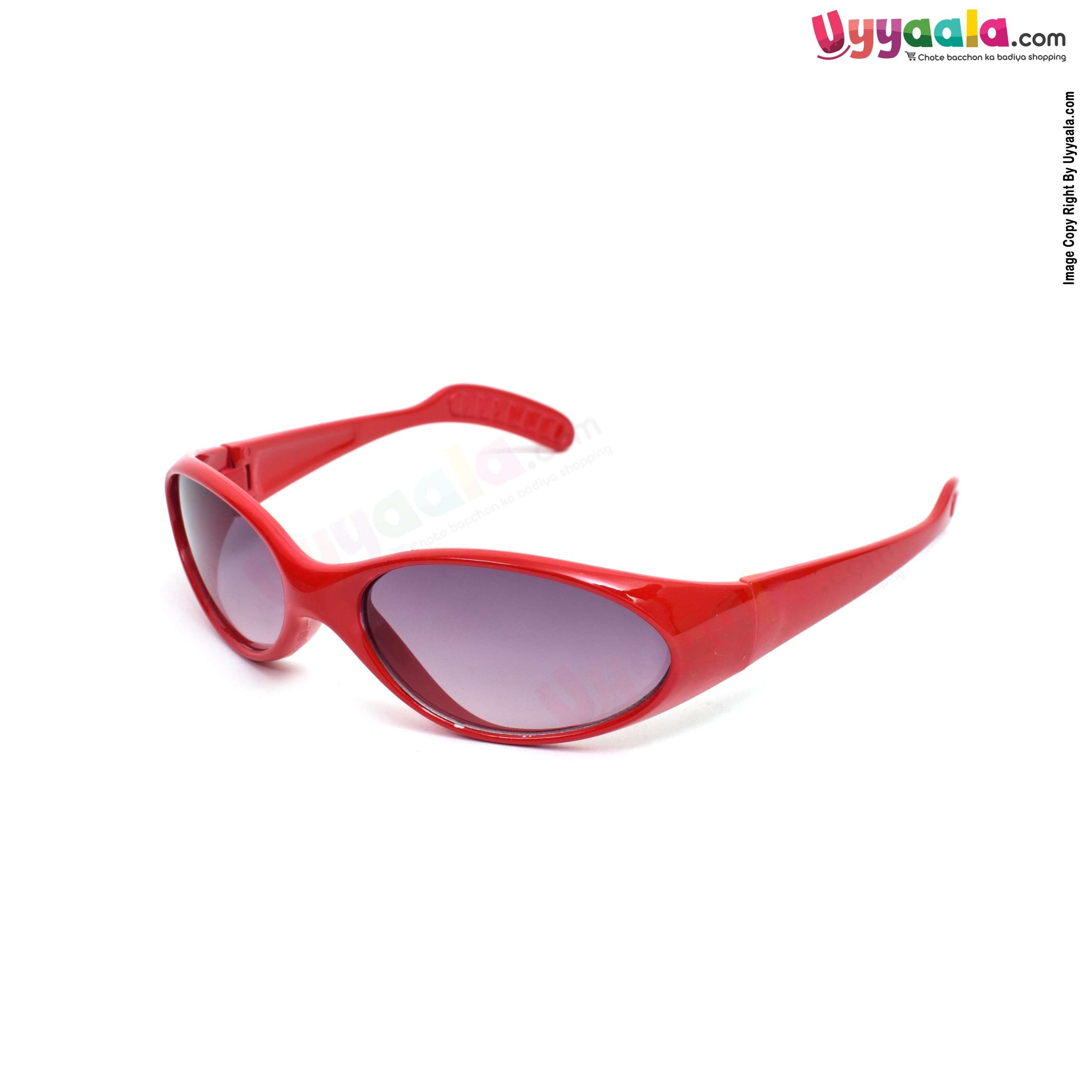 Stylish cat-eye tinted sports sunglasses for kids - red